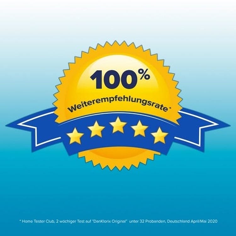 Auszeichnung: 100 % Weiterempfehlungsrate, fünf Sterne (Home Tester Club)